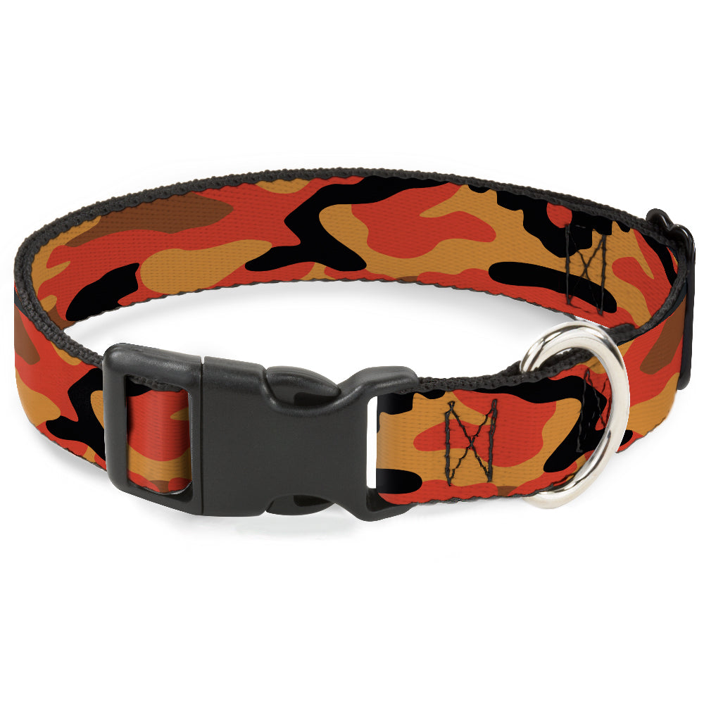 Plastic Clip Collar - Camo Oranges/Black