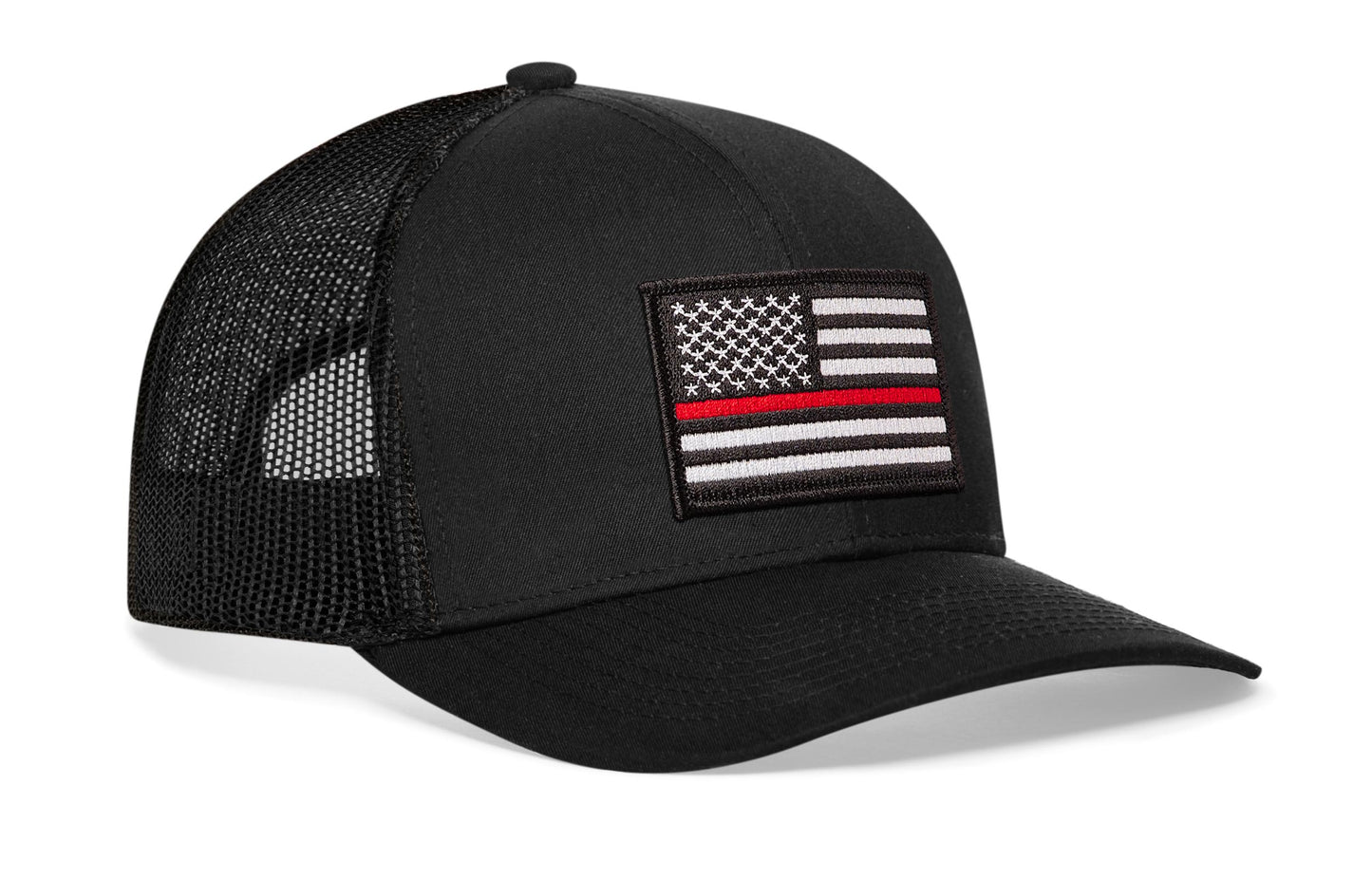 Thin Red Line Trucker Hat  |  Black Fire Snapback