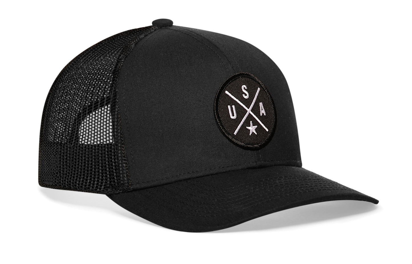 USA Trucker Hat  |  Black America Snapback