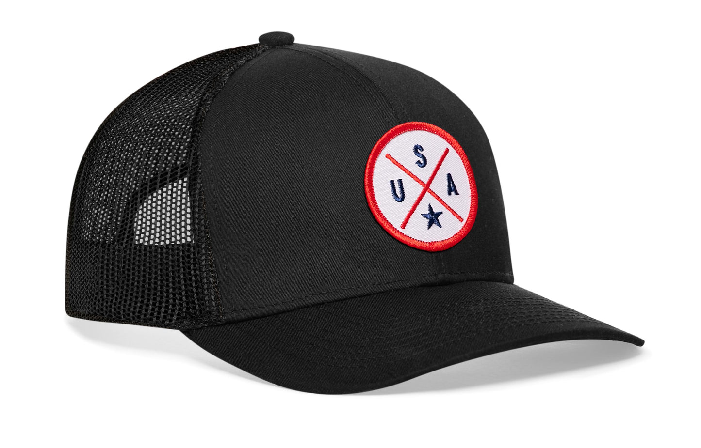 USA Trucker Hat  |  Black America Snapback