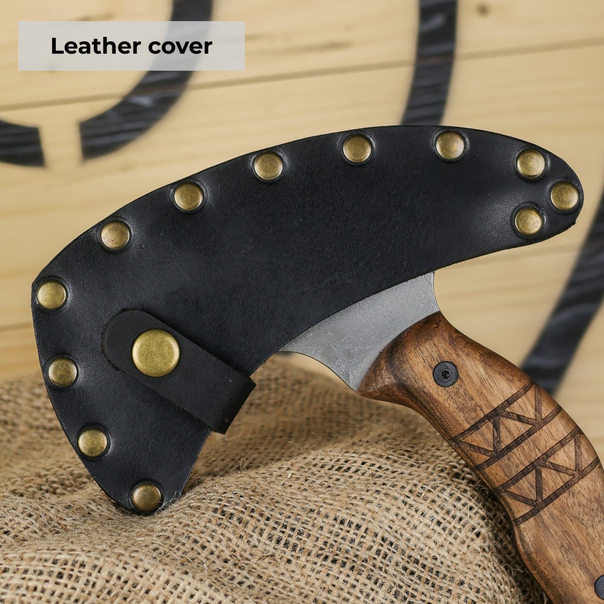 Hand crafted tomahawk "Tahkala" with tribal engraving