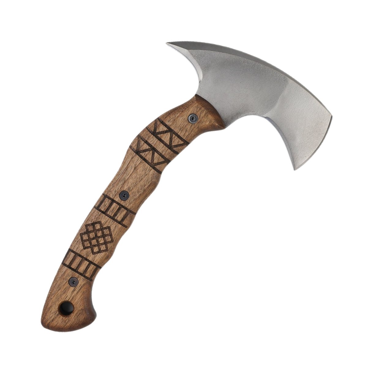 Hand crafted tomahawk "Tahkala" with tribal engraving