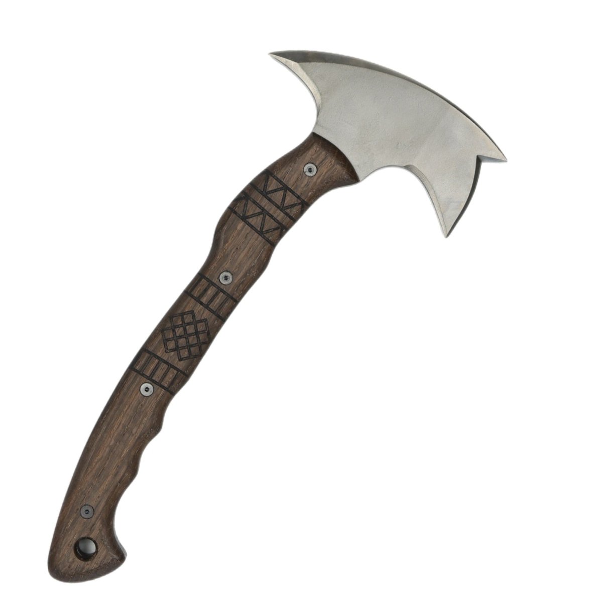 Handcrafted tomahawk "Takoda" with tribal engraving