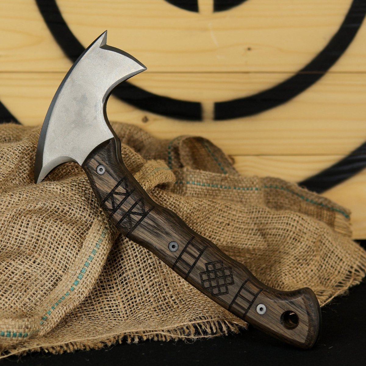 Handmade tomahawk "Dakuri" with tribal engraving