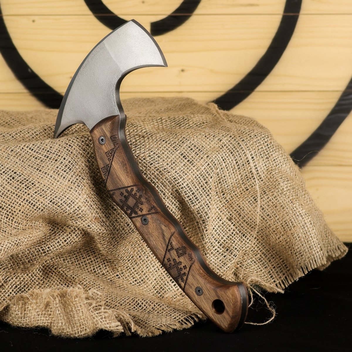 Handmade tomahawk "Simargl" with Slavic engraving