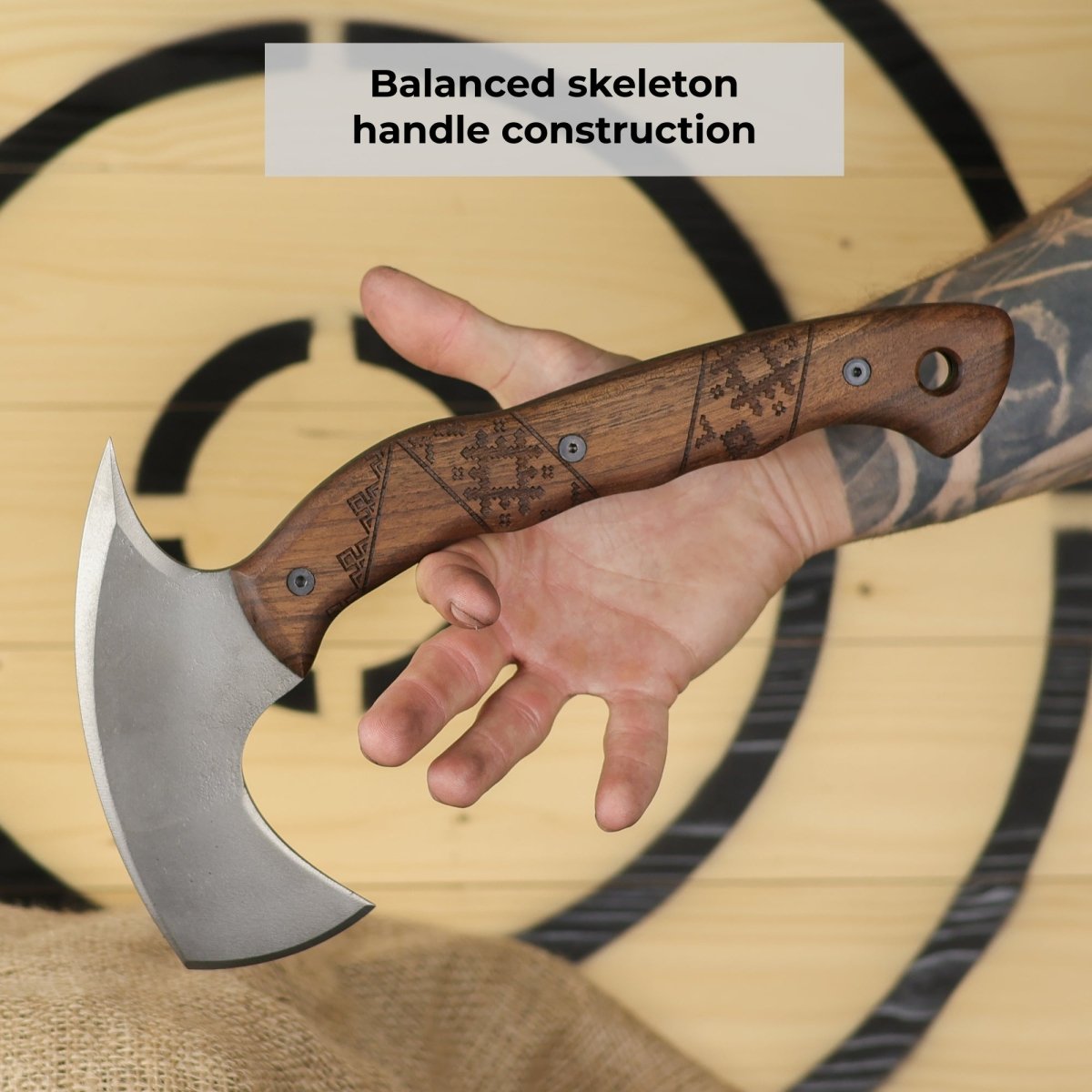 Handmade tomahawk "Simargl" with Slavic engraving