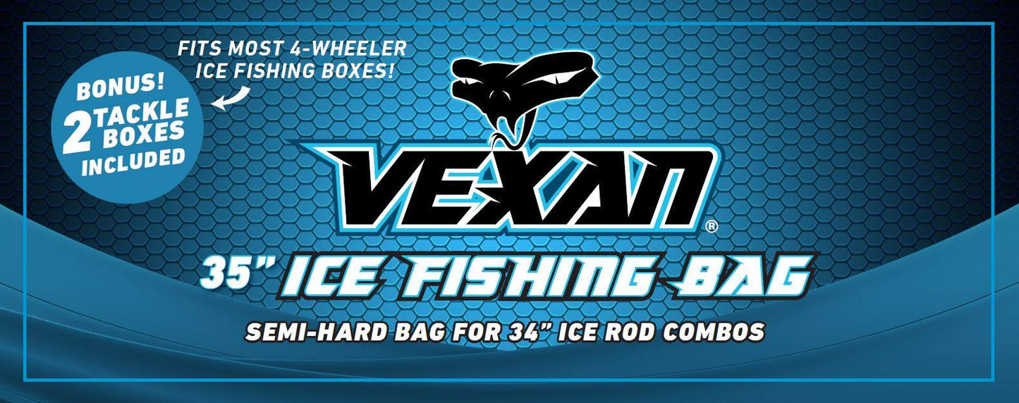 35" Ice Fishing Combo Rod & Reel Tackle Bag