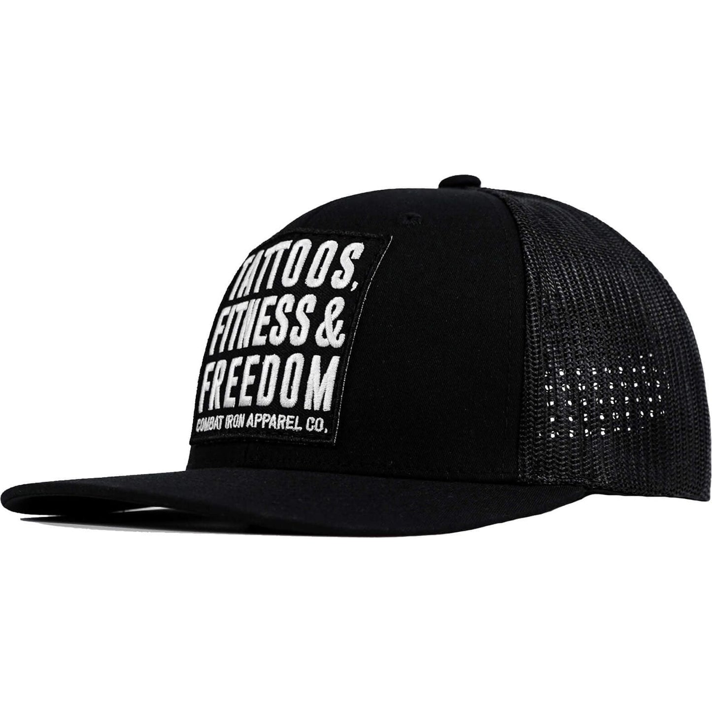 Tattoos, Fitness, & Freedom Black Patch Mid-Profile Mesh Snapback