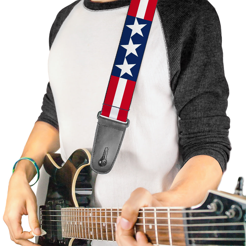 Guitar Strap - Stars & Stripes Blue White Red White