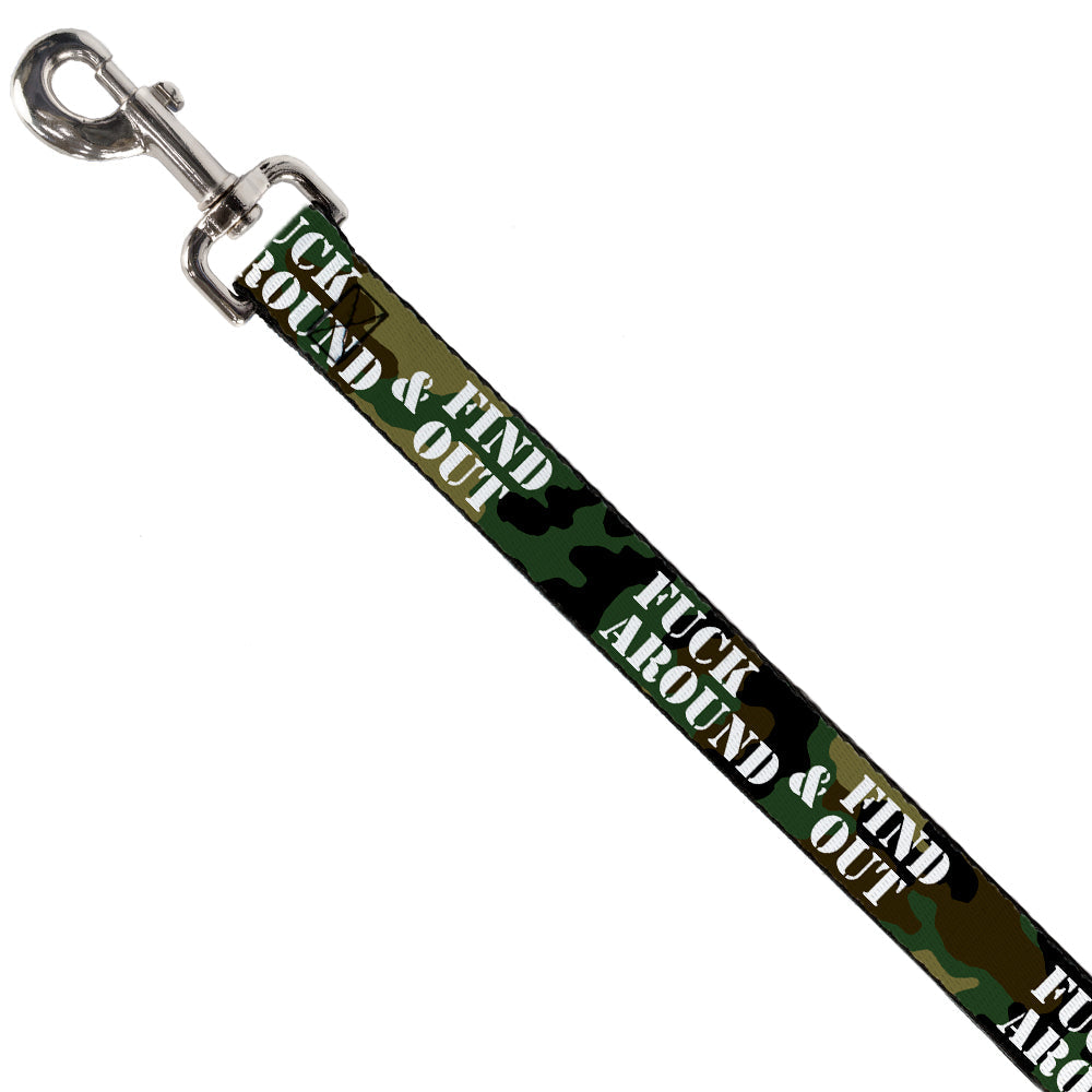 Dog Leash - FAFO FUCK AROUND & FIND OUT Stencil Camo/White