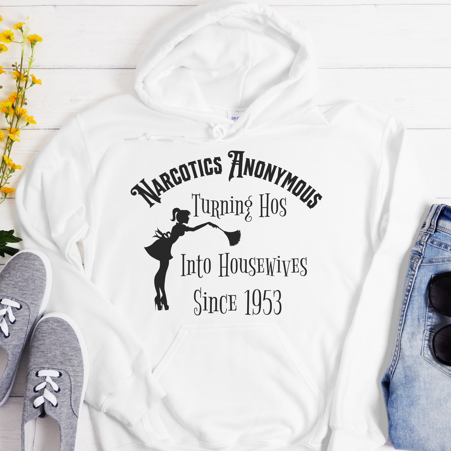 NA Recovery Unisex Hoodie | Inspiring Sobriety |  NA "Hos To Housewives"