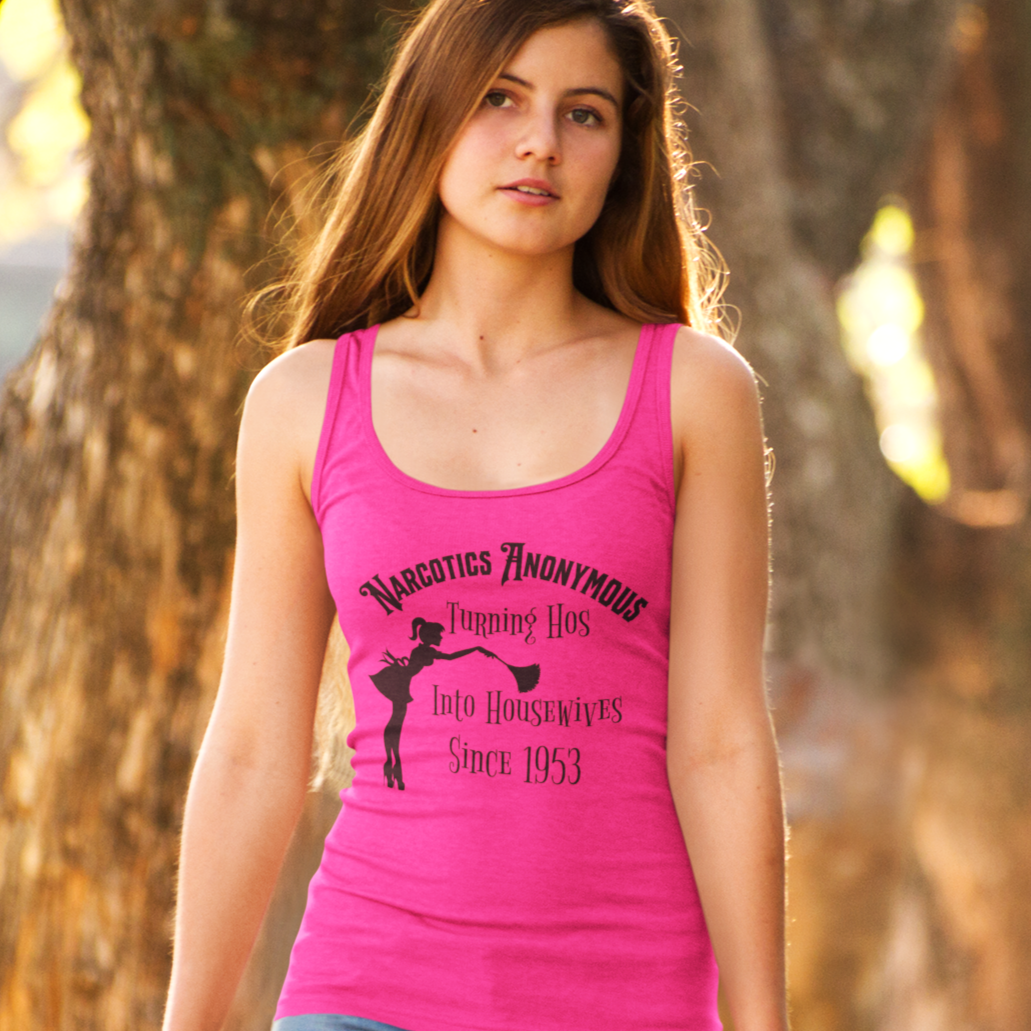 Womens Recovery Tank | Inspiring Sobriety |  NA "Hos To Housewives"