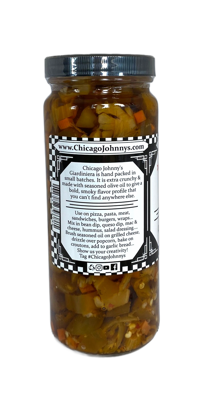 Chicago Johnnys Hot Giardiniera With Olive Oil | Chicagos Best Giardiniera