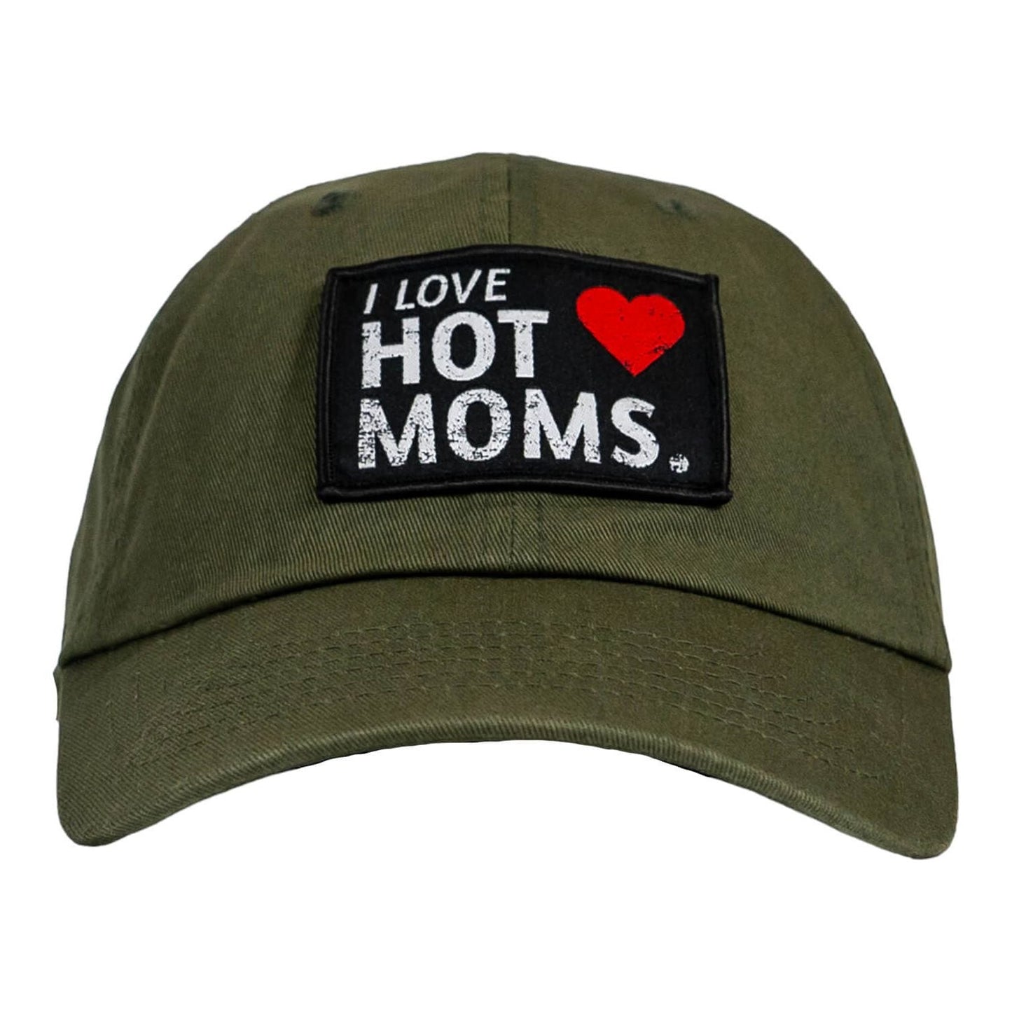 I Love Hot Moms Patch Dad Hat