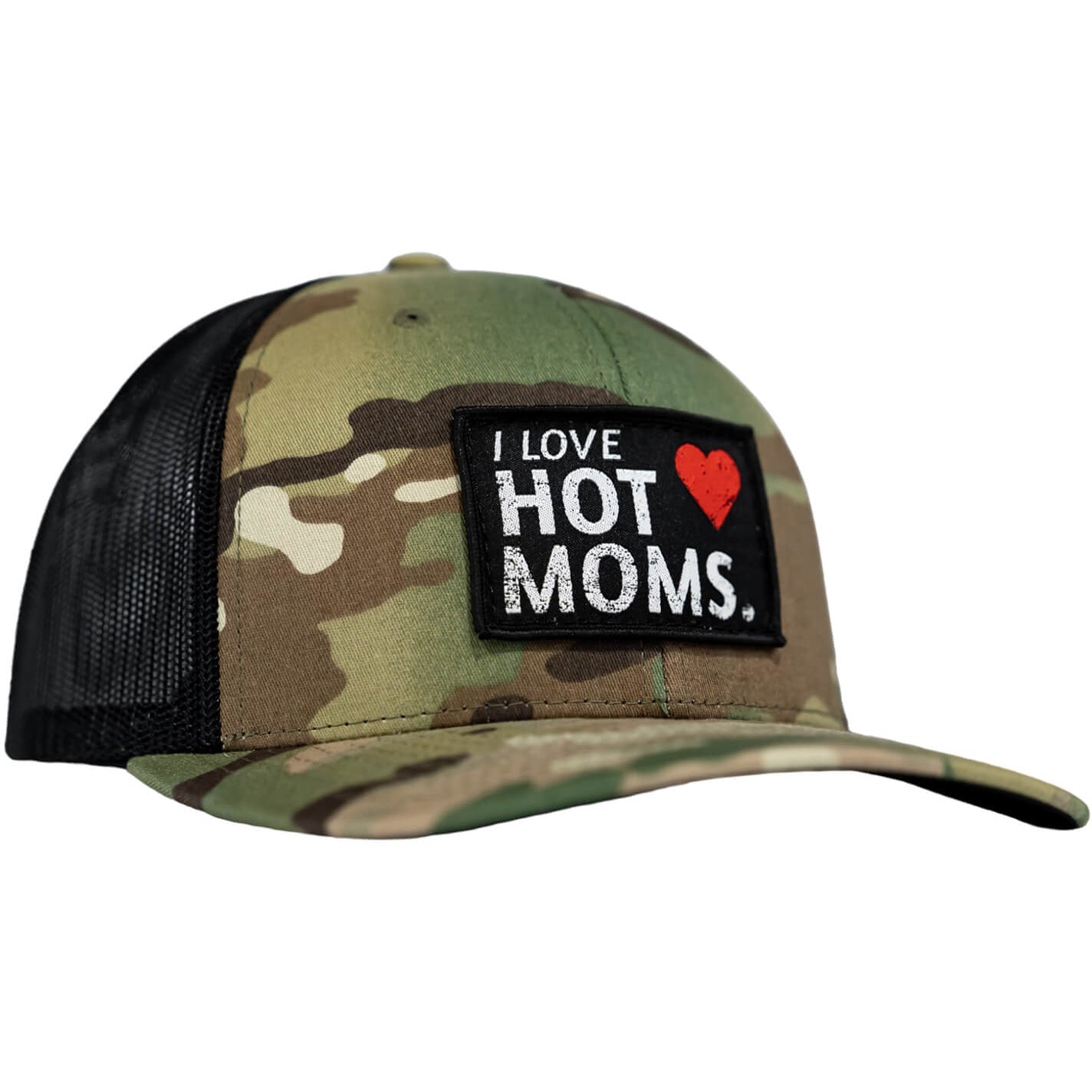 I Love Hot Mom's Patch Snapback Hat