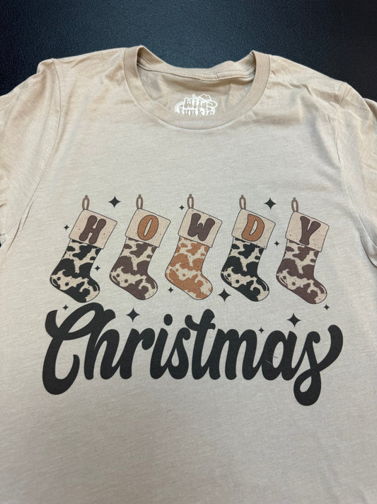 Howdy Christmas Stockings Graphic Tee