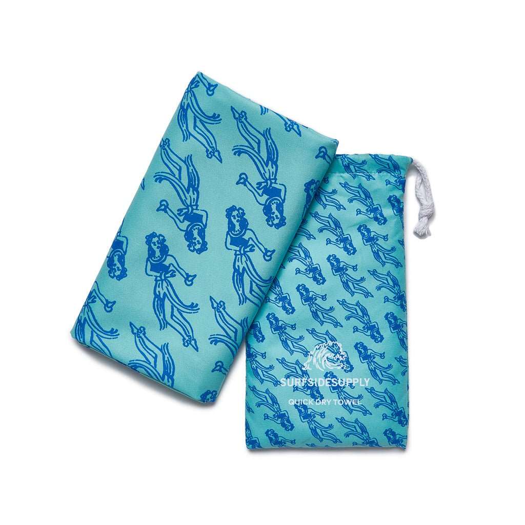 Hula Girl Towel - Blue Green