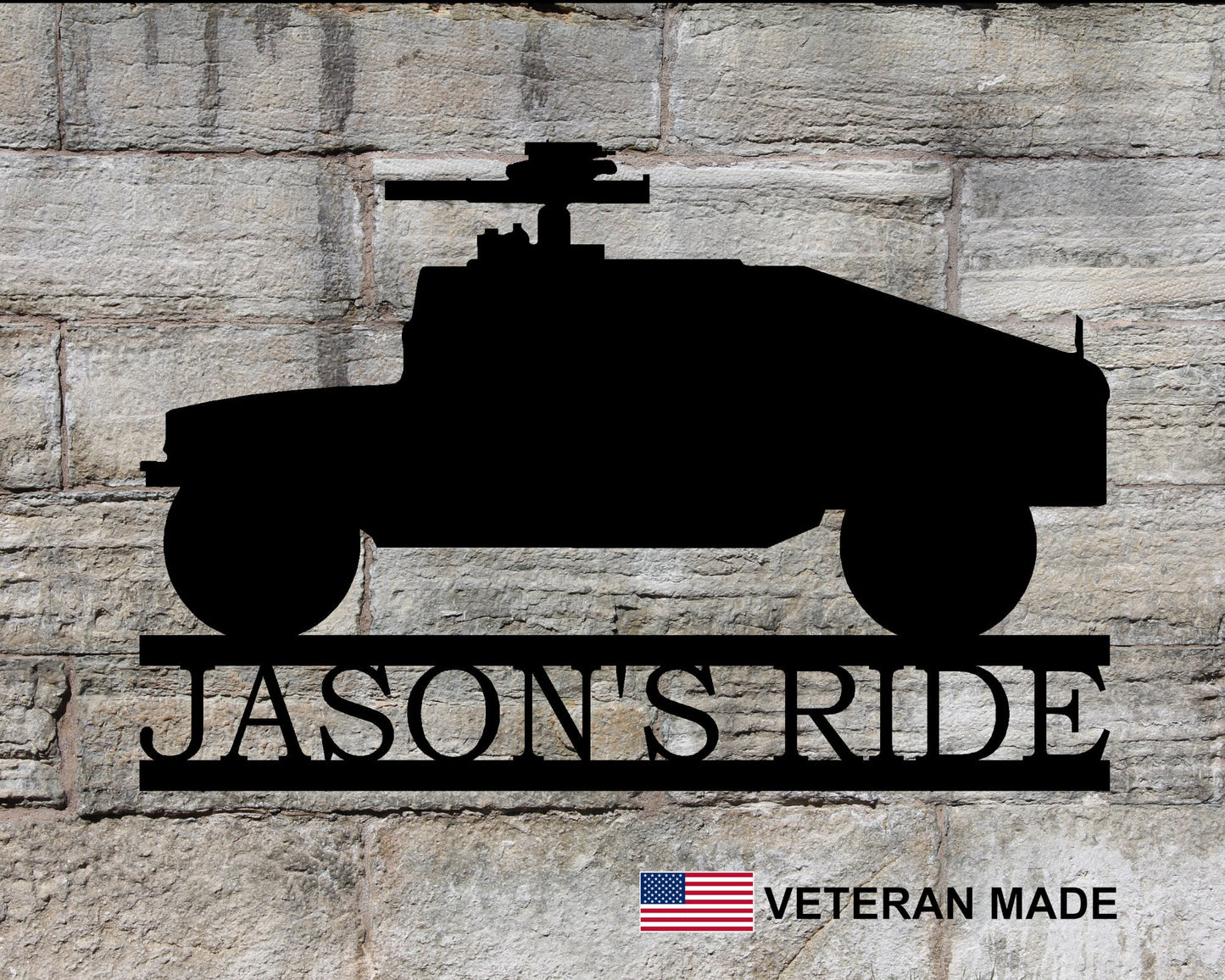 Humvee Personalized Metal Sign