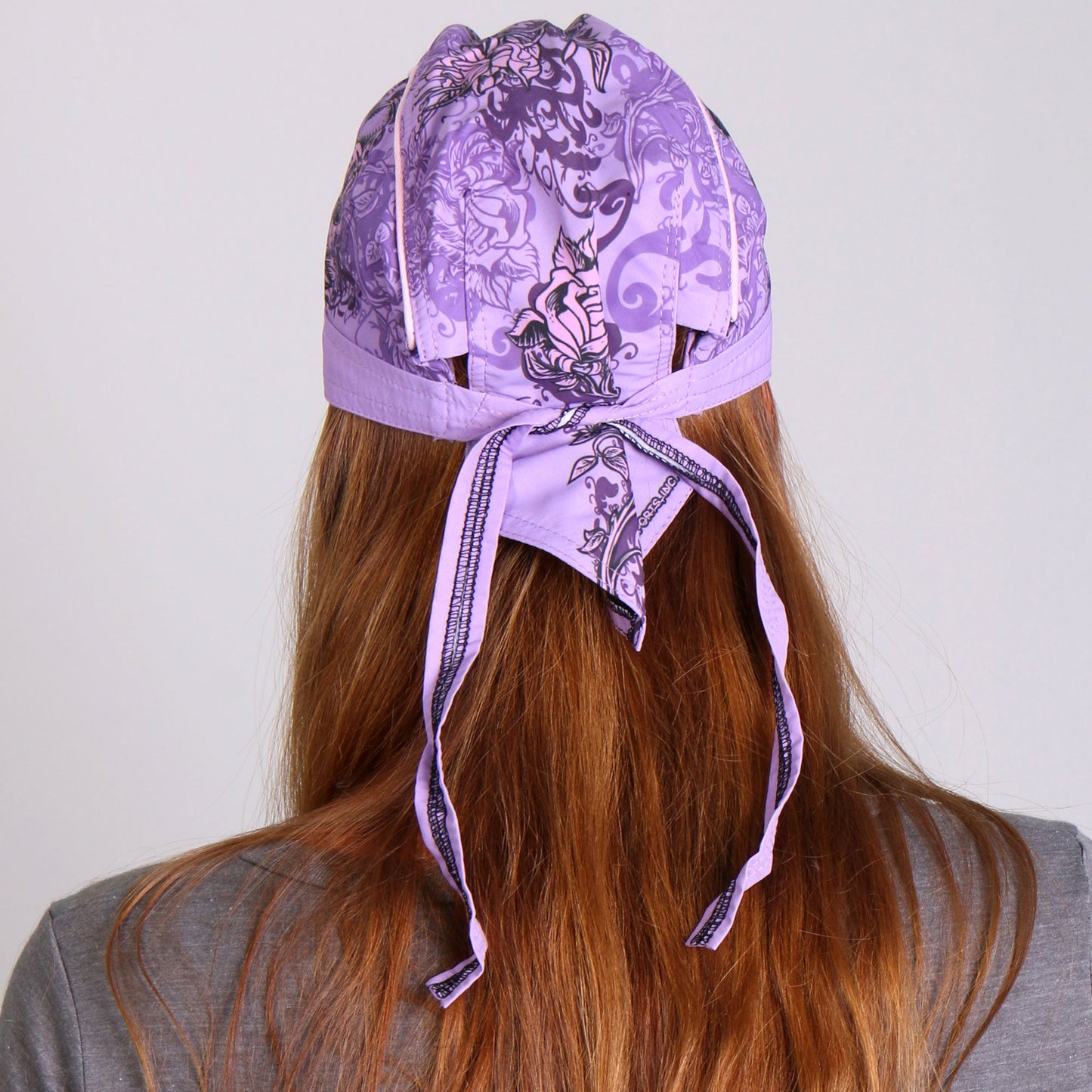 Hot Leathers Heart Let's Ride Purple Lightweight Headwrap HWH1060