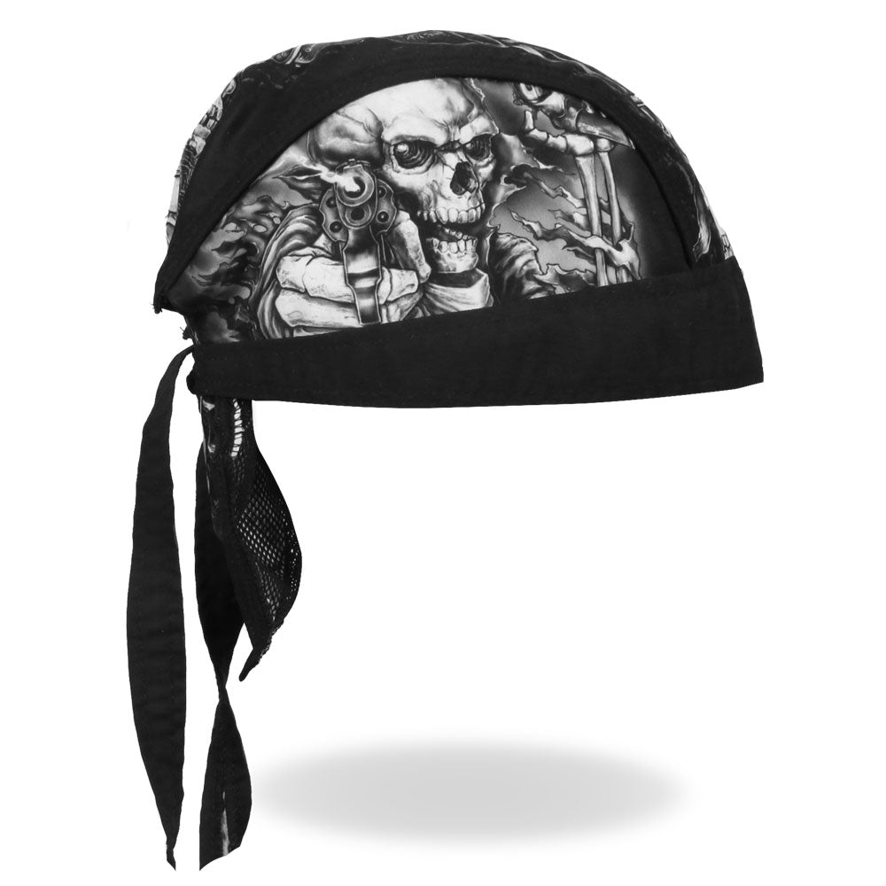 Hot Leathers Smokin Five Skulls Lightweight Headwrap HWH1093