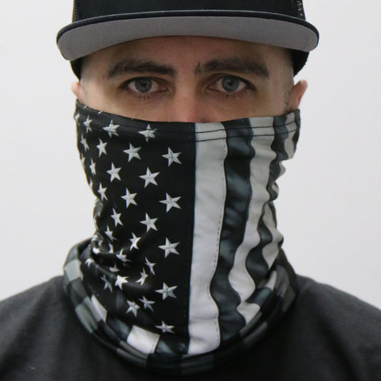 Hot Leathers HWN2006 Gray Flag Neck Gaiter Mask