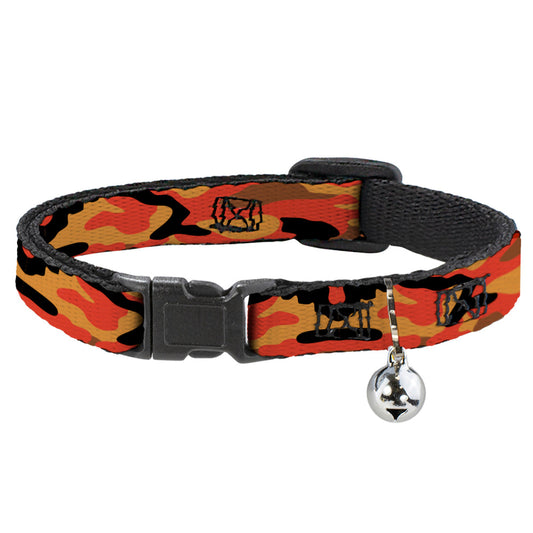 Cat Collar Breakaway - Camo Oranges Black