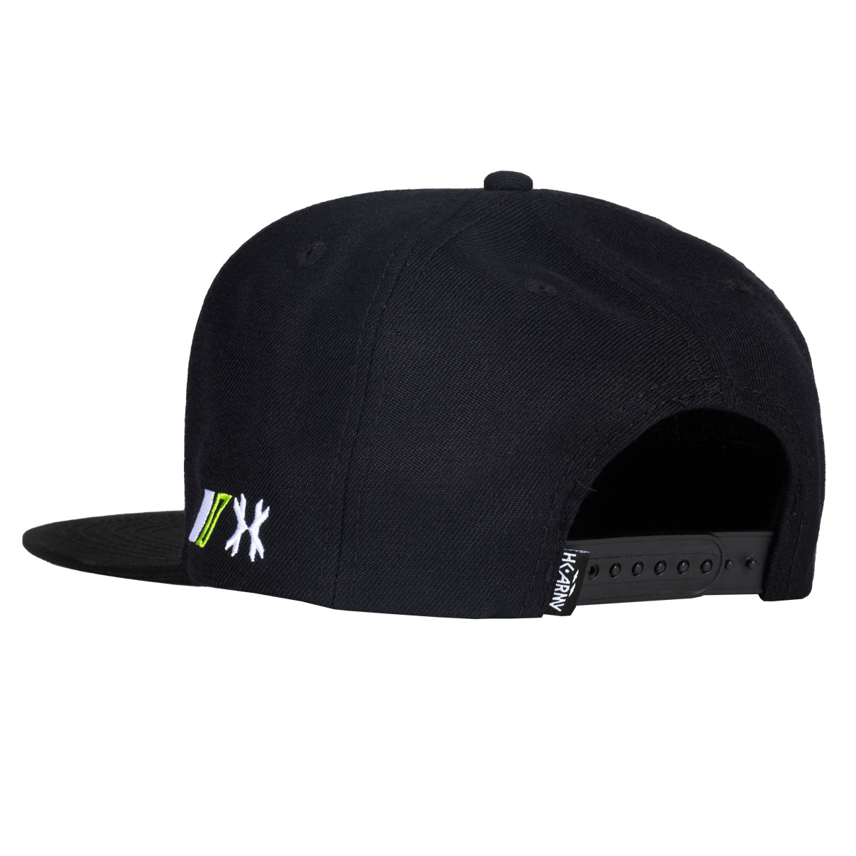 Split Snapback Hat - Black/Green/White