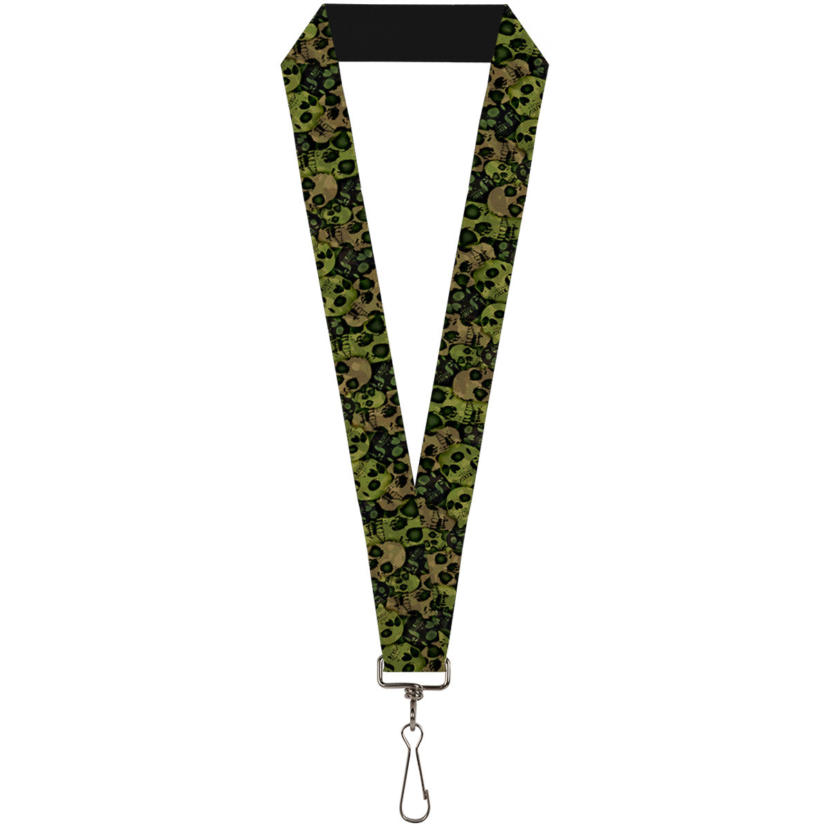 Lanyard - 1.0" - Camo Olive Black Skull Yard2