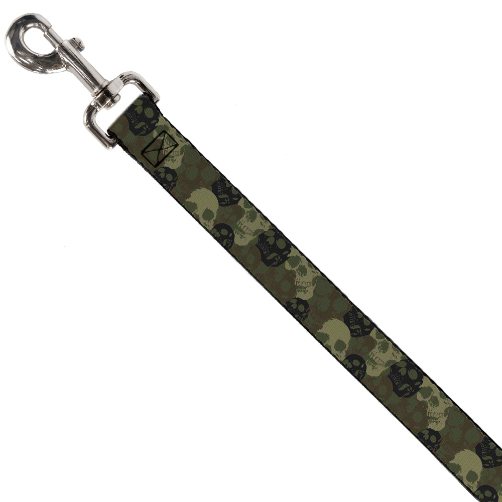 Dog Leash - Camo Olive Skull Yard