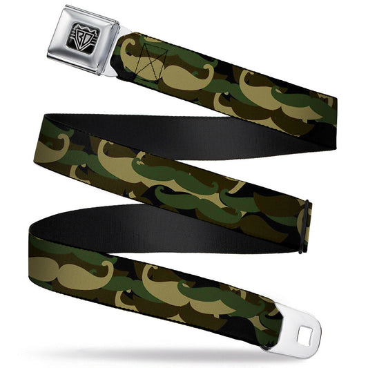 BD Wings Logo CLOSE-UP Full Color Black Silver Seatbelt Belt - Camo'stache Webbing