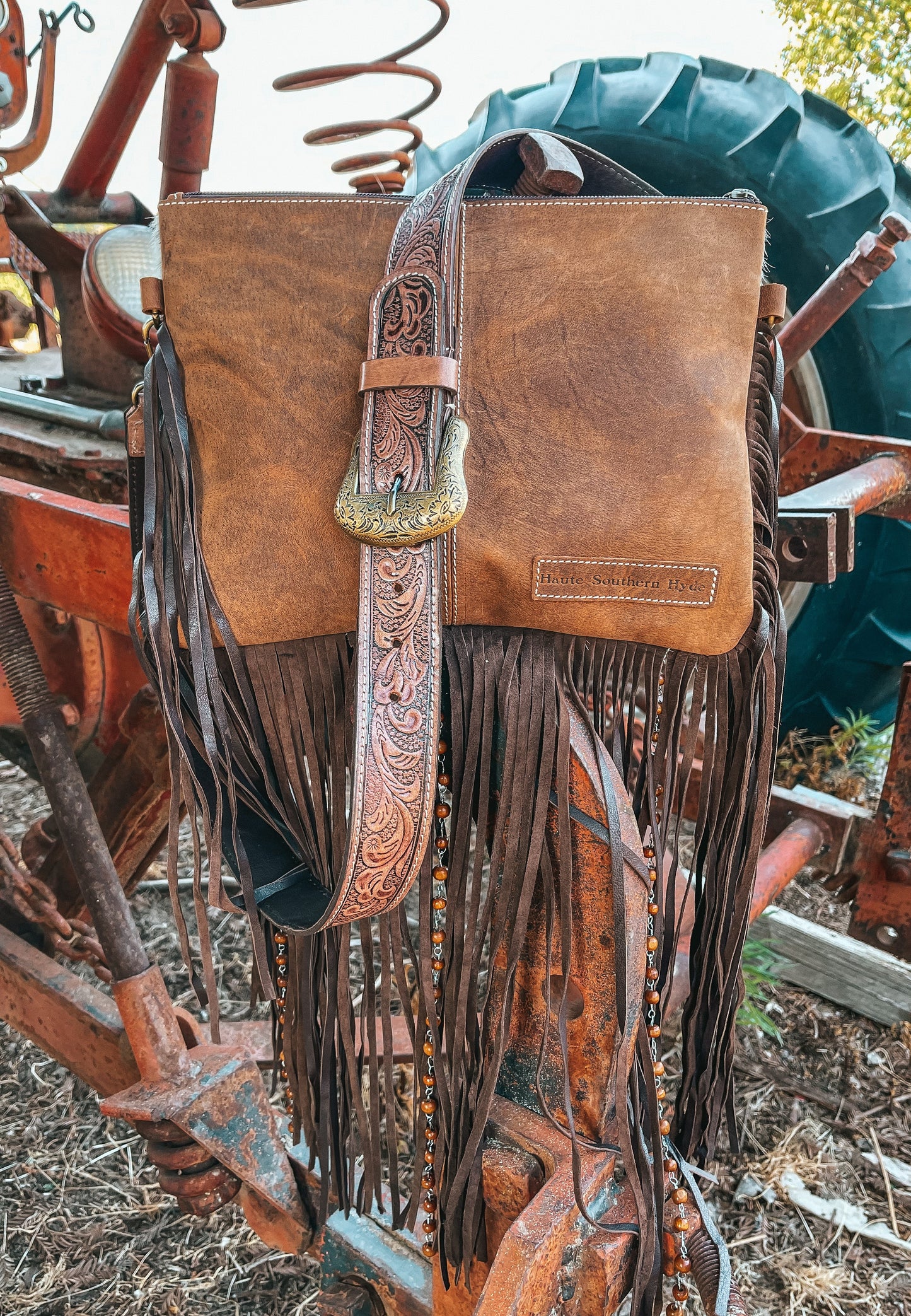 The Lancaster (Gold Splattered Cowhide) a Haute Southern Hyde by Beth Marie Exclusive