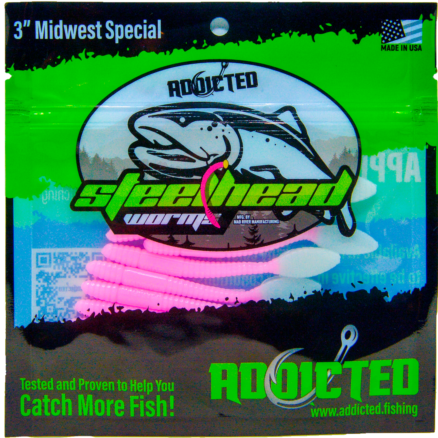 Ghost Pink Worms - 3" Midwest Special