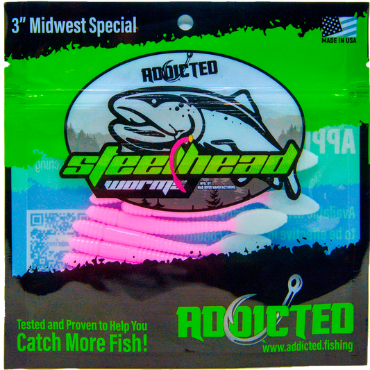 Ghost Pink Worms - 3" Midwest Special