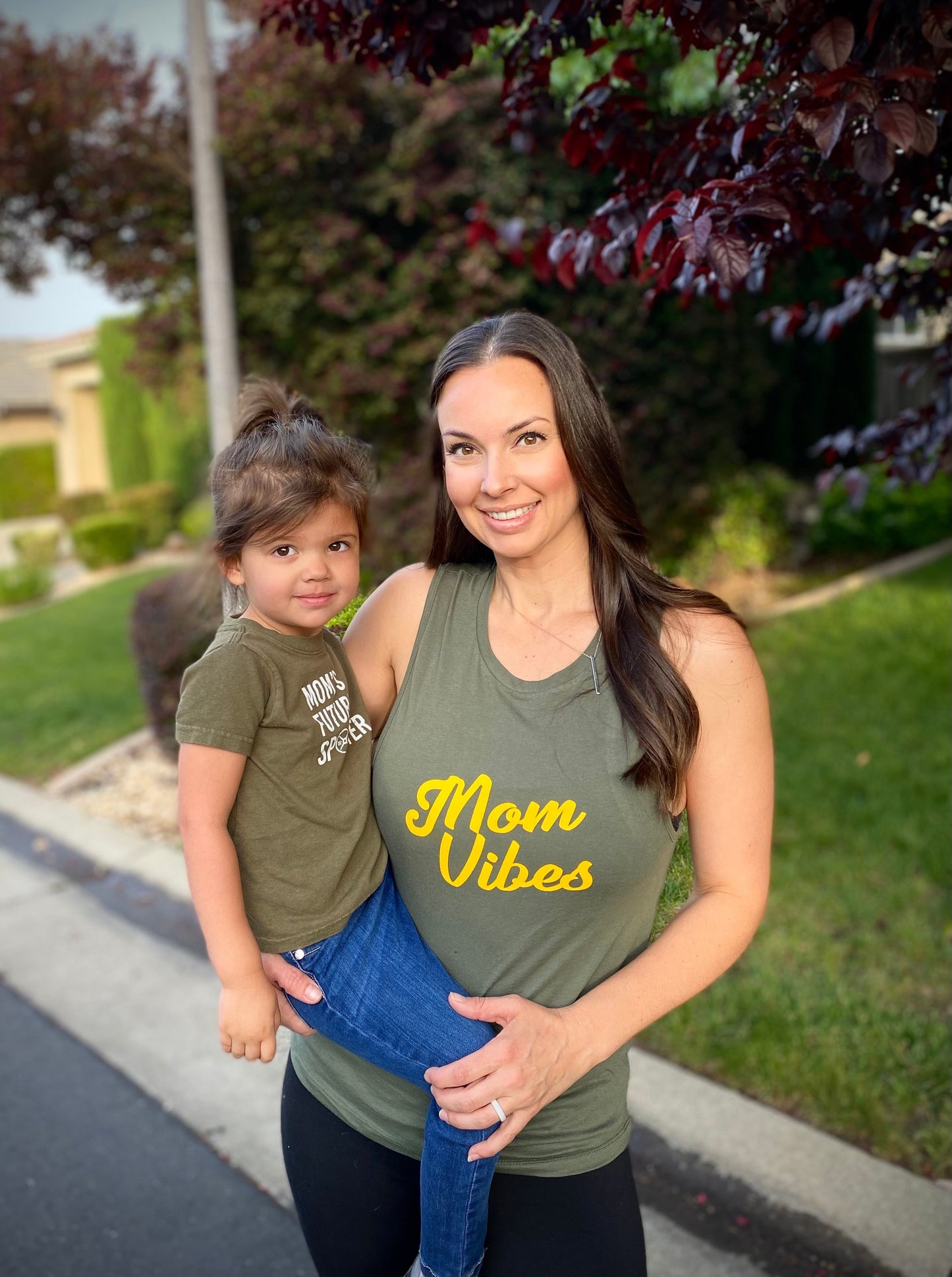 Mom Vibes Military Green Tank