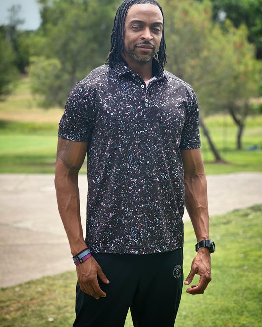 DadBod Golf Polo (Black Splatter)