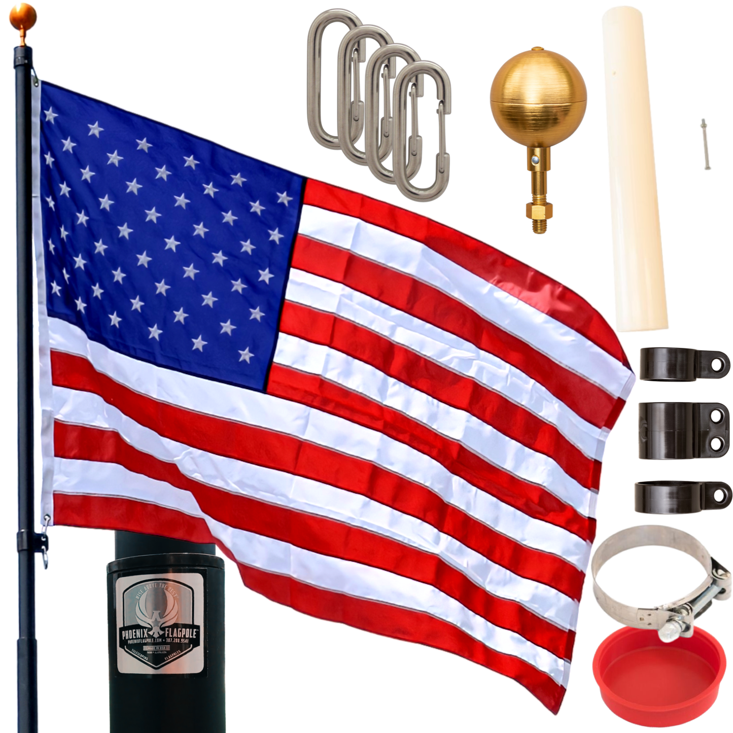 Trump Special Gold Edition Phoenix Telescoping Flagpole Kit