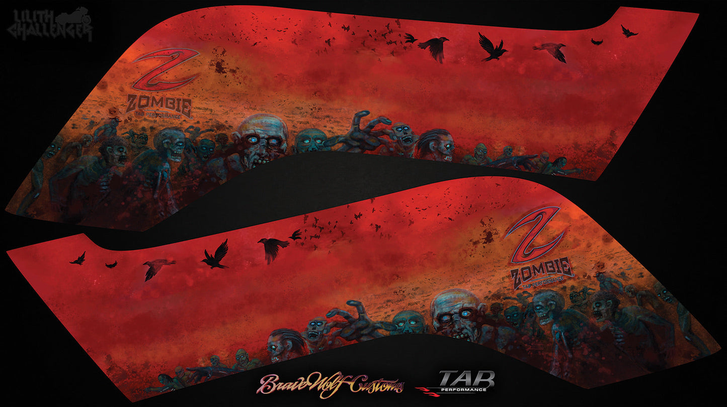 TAB Performance Zombie Saddlebag Decals for Challenger (Red)