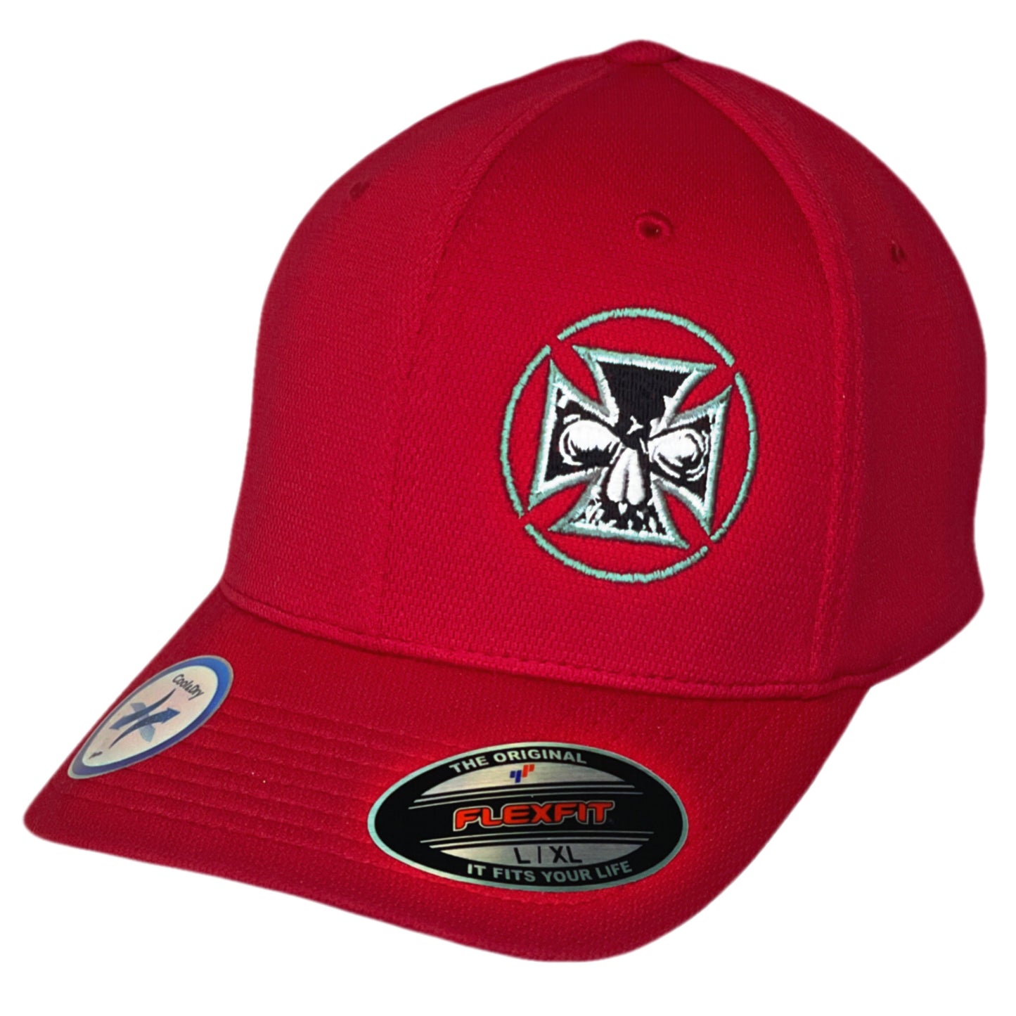 Flexfit "Never Fade" Red Hat - Inverted Maltese Cross