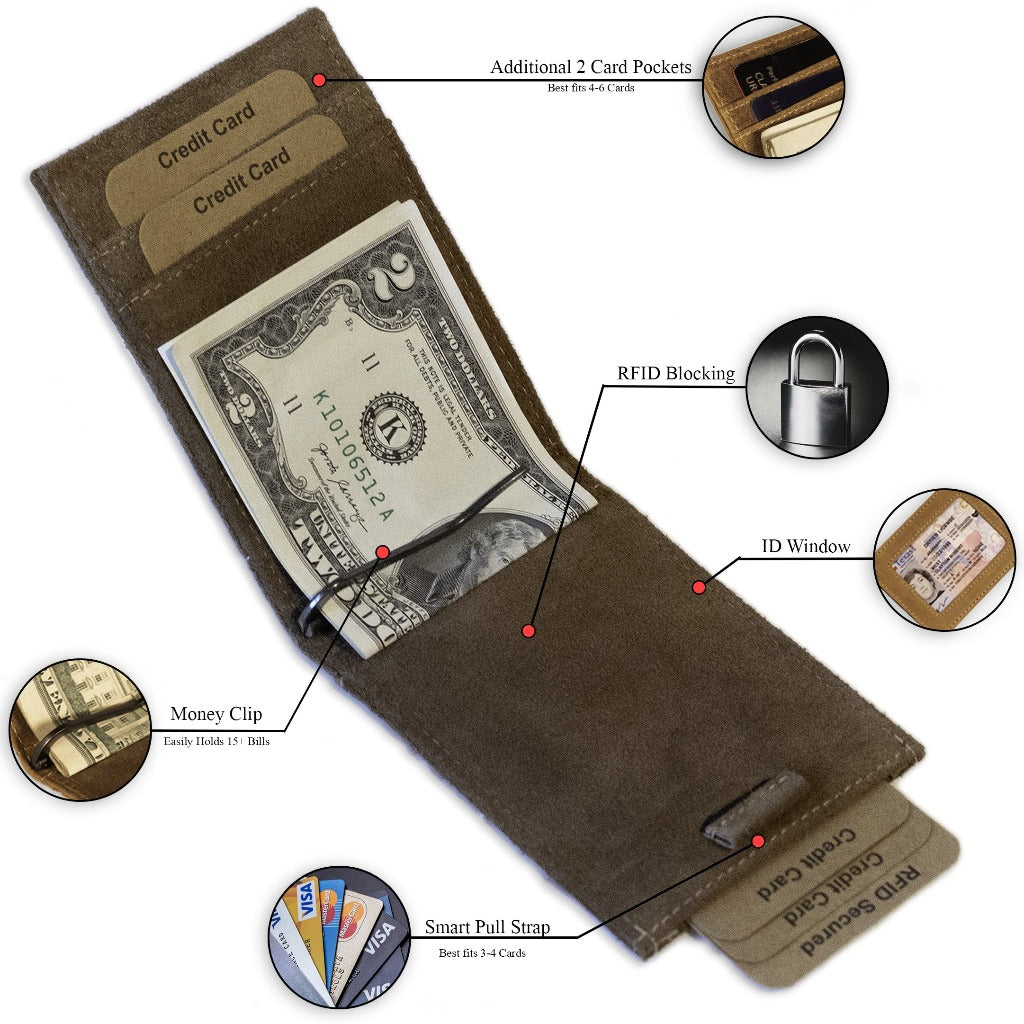 Leather Money Clip Bifold