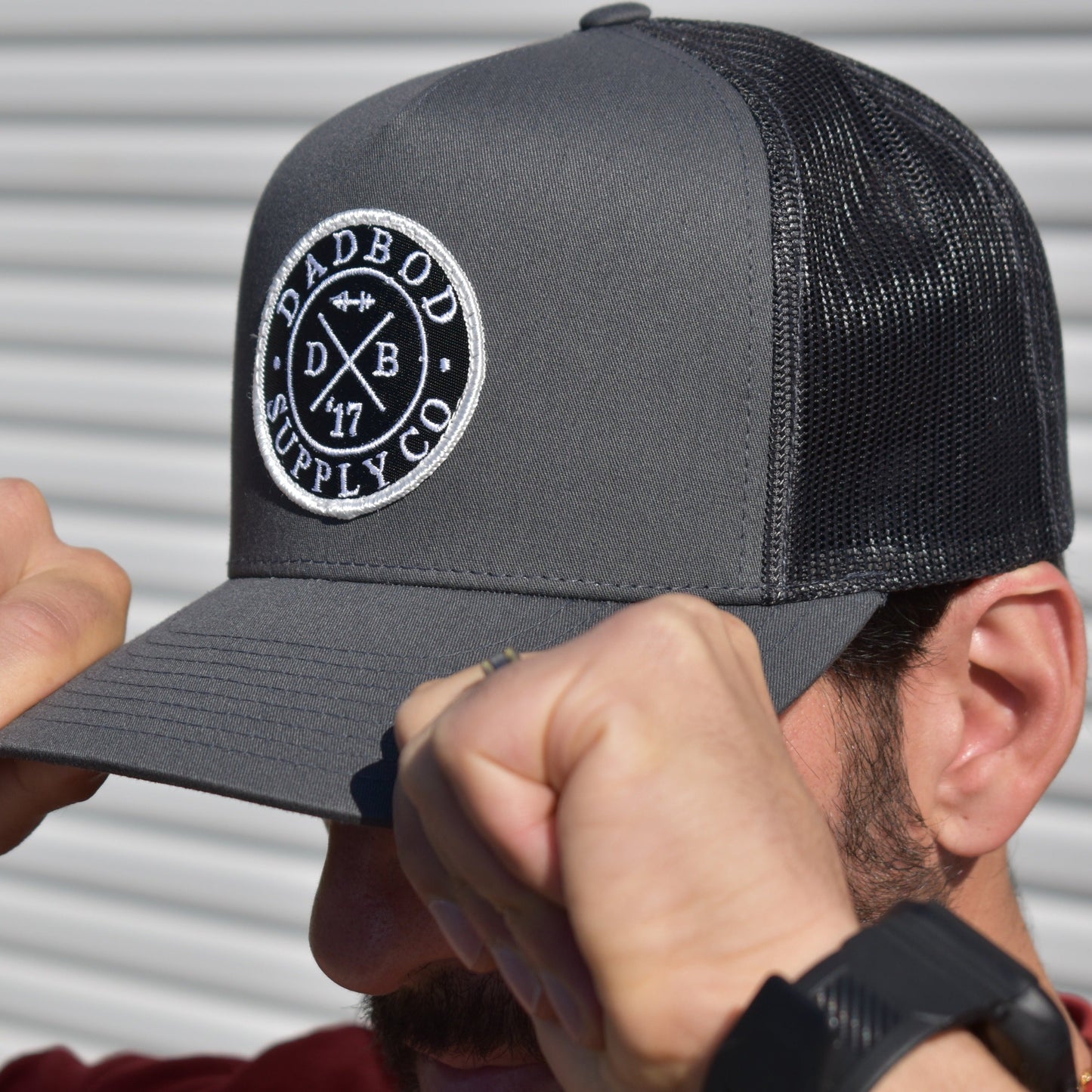 DadBod Classic Logo Snapback - Charcoal Grey and Black