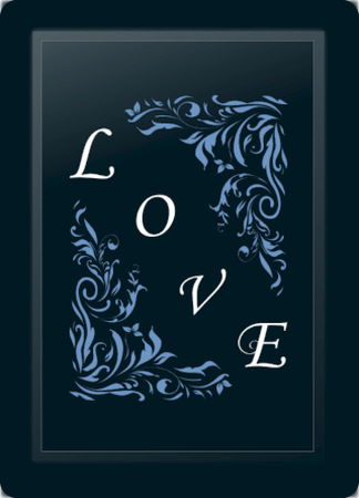 Love Floral Diagonal Blue Logo Panel