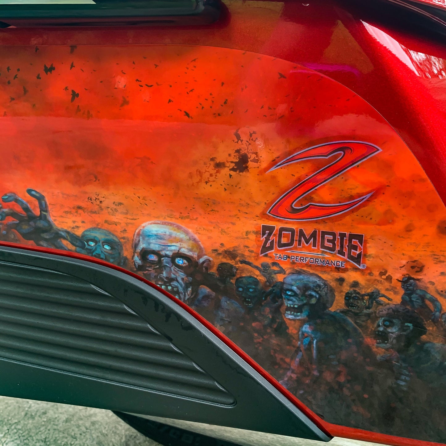 TAB Performance Zombie Saddlebag Decals for Challenger (Red)