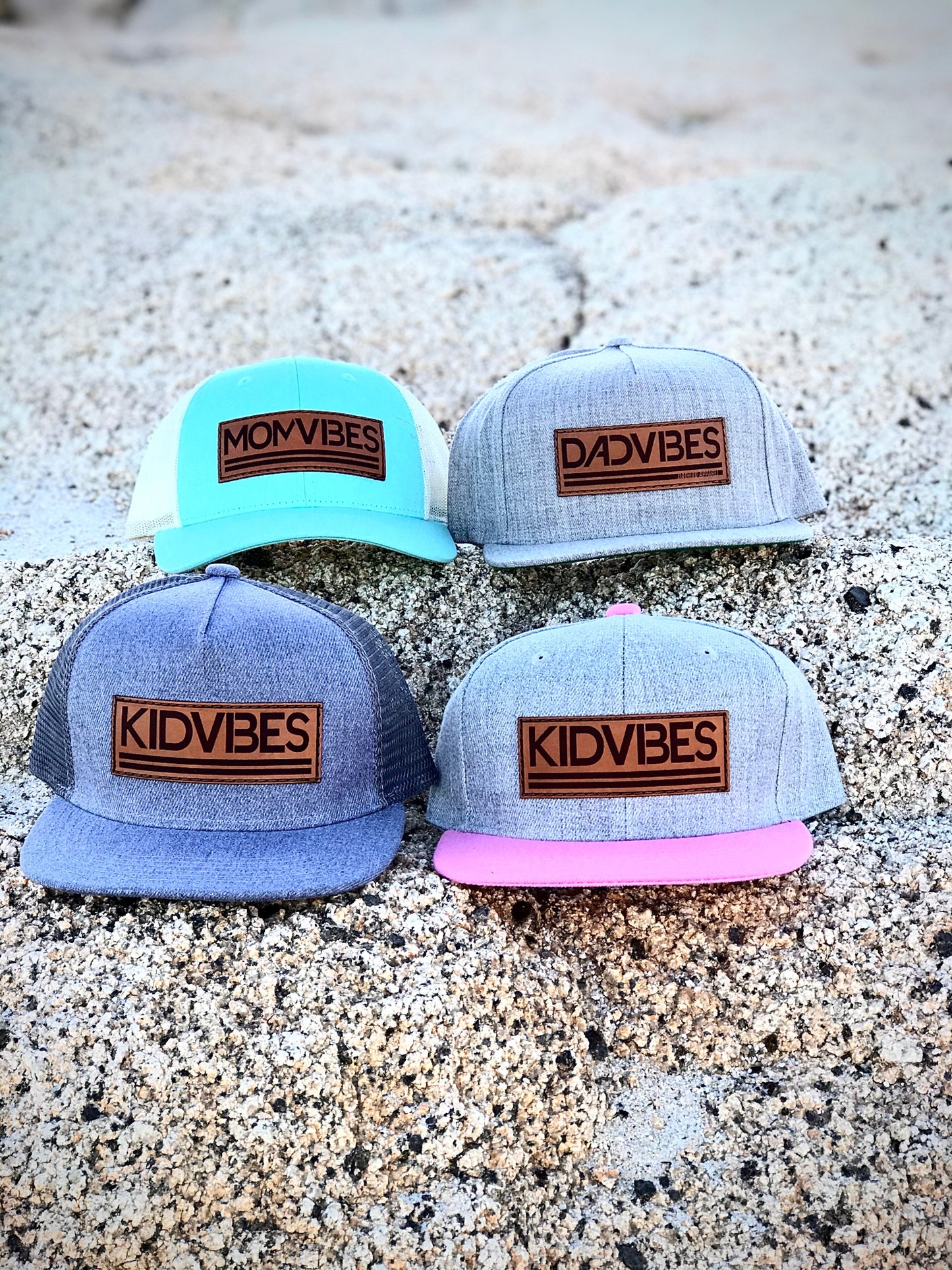 MomVibes - Curved Bill Trucker Snapback (Mint/Cream)