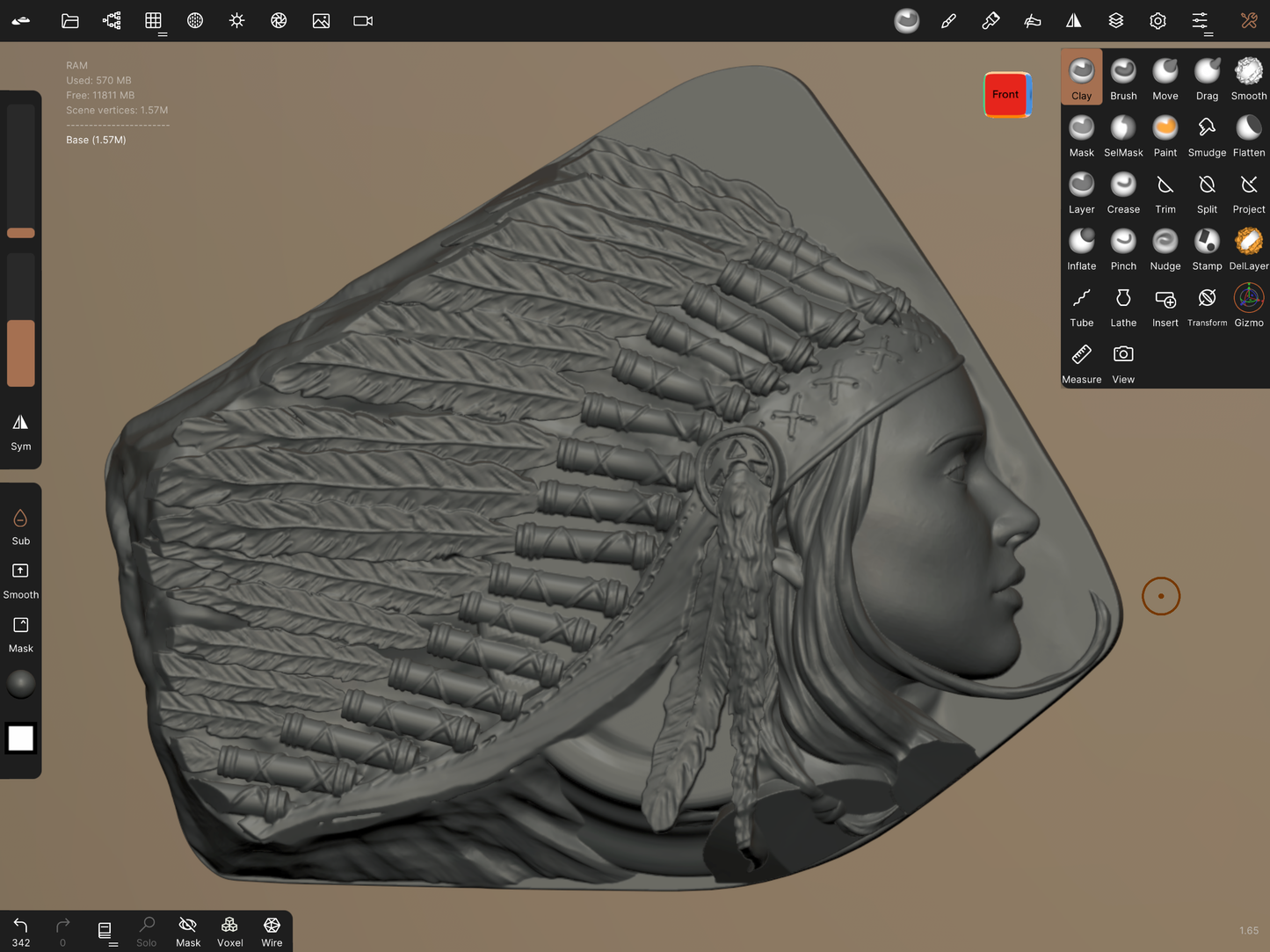 Indian Scout Mid-Frame 3D Emblem - Nizhoni Warbonnet