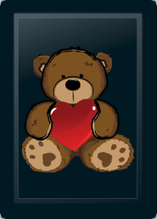 Valentines Day Bear Logo Panel