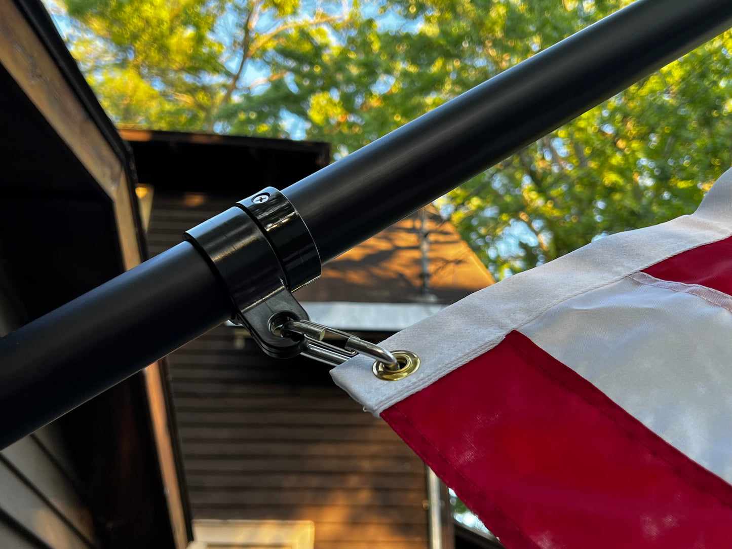 6FT Phoenix Outrigger Flag Pole Set w/ 3'x5' Premium Nylon American Flag & Embroidered Stars & Gold Ball Topper