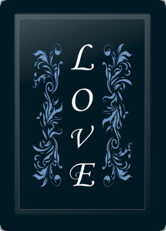 Love Floral Vertical Blue Logo Panel