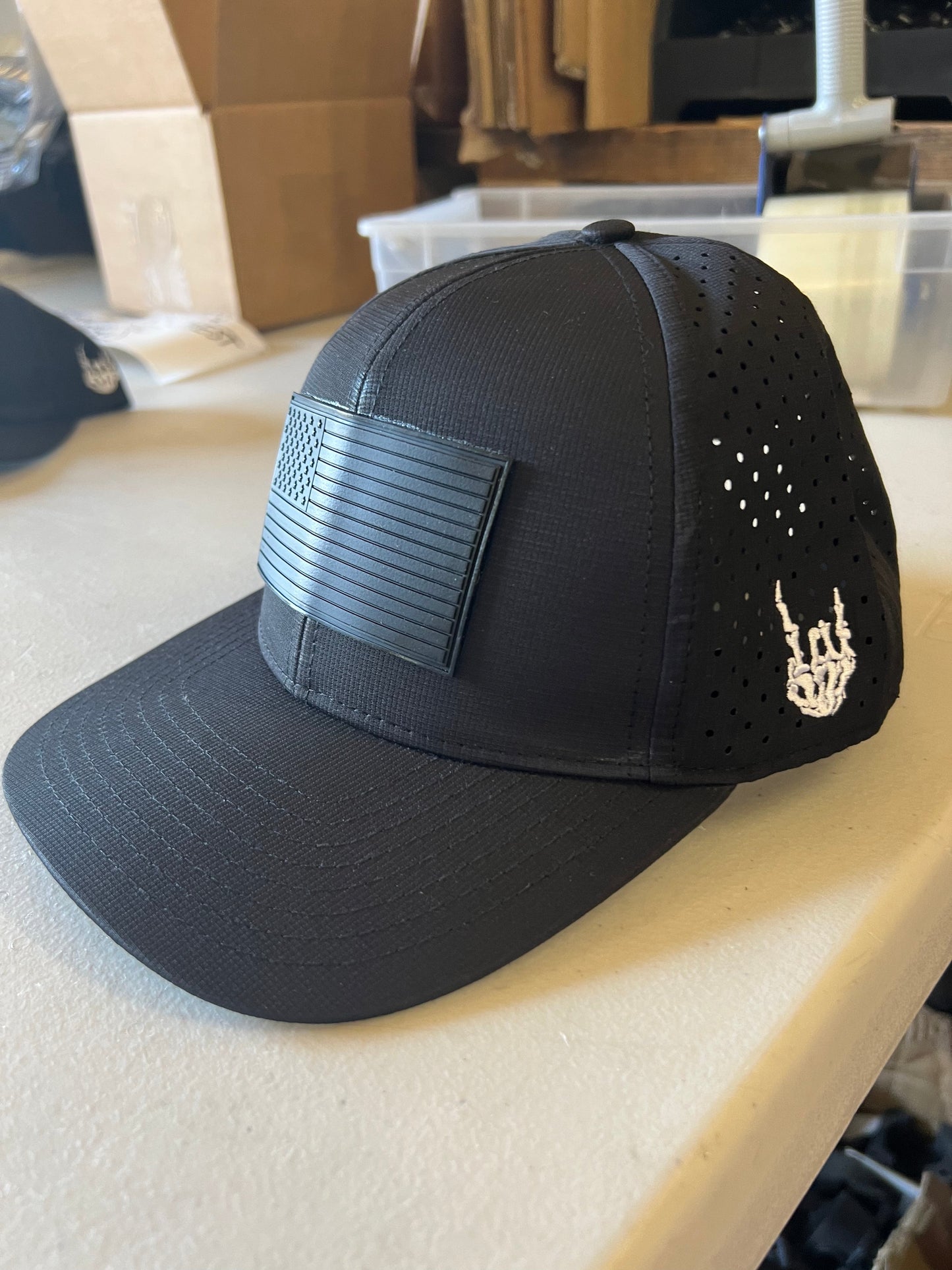 Old Glory Blacked Out Curved Performance Hat