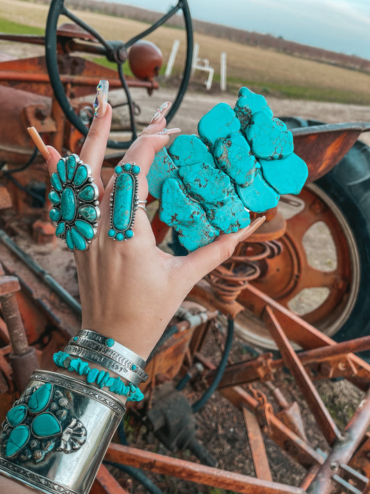 Turquoise Natural Stone Belt Buckle