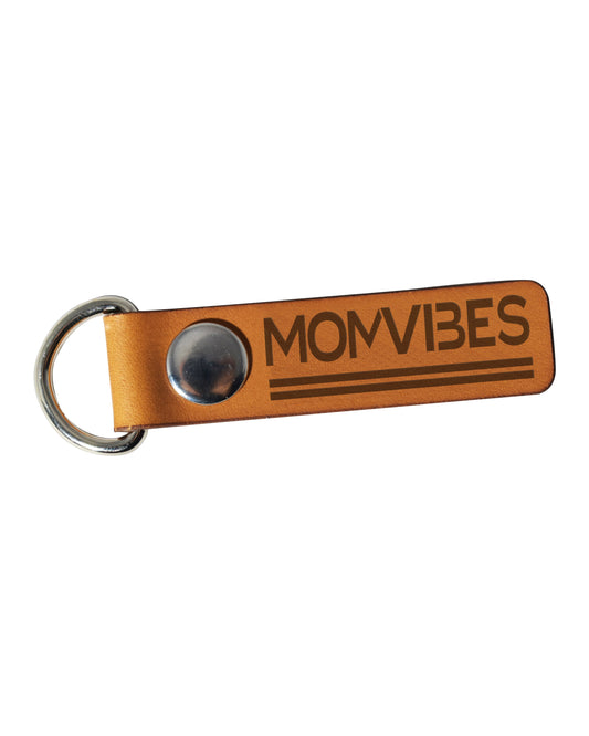 MomVibes Leather Keychain (Tan)